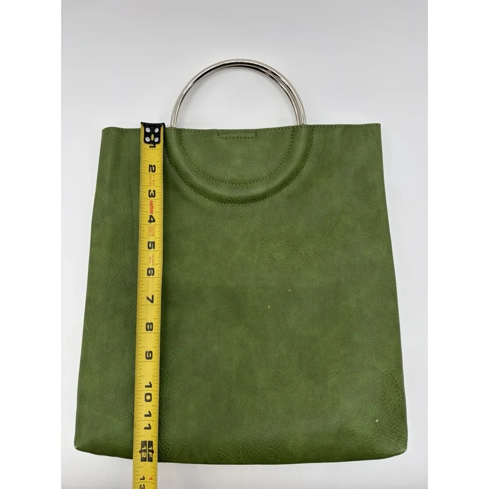 VNTG green Leather Purse, Ring Handle Antonella Ferrante Style